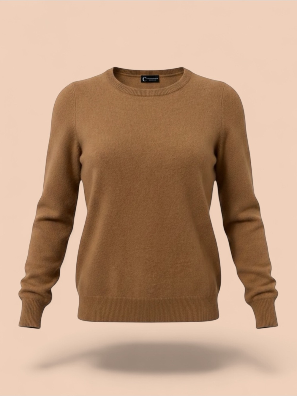 Bloomingdale's 100% Cashmere Camel Crewneck Sweater